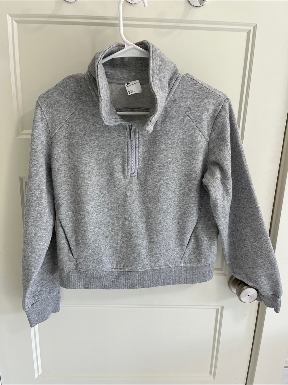 all in motion Women's Light Gray Quarter-Zip Turtleneck Sweatshirt